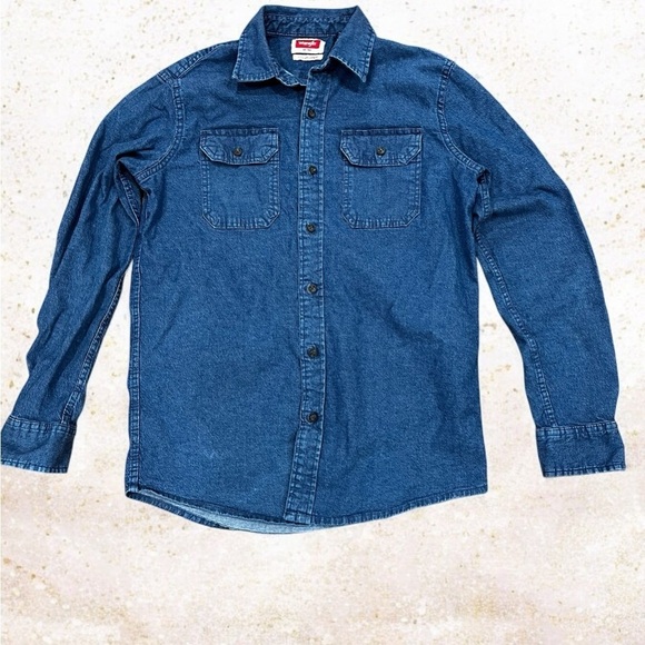 Wrangler button down Denim Long Sleeve Shirt-Small - Picture 1 of 8